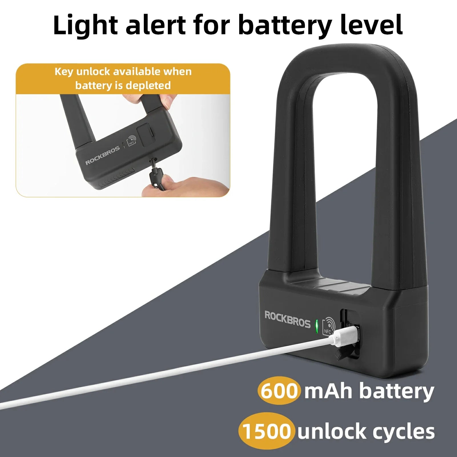 ROCKBROS NFC Smart U Lock – Heavy Duty Anti-Theft Bike Lock