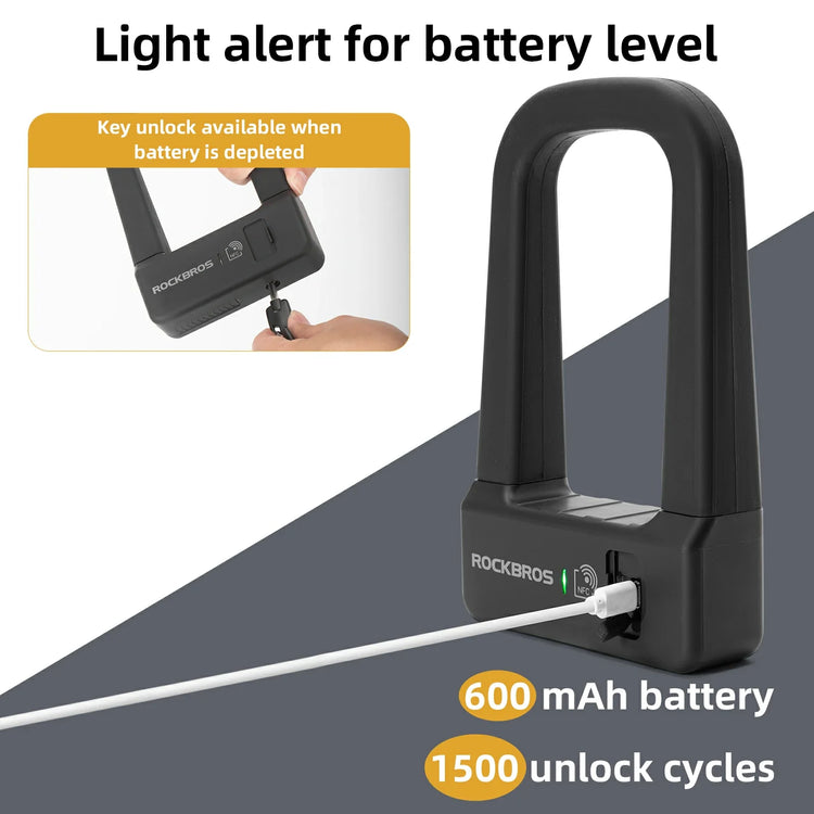 ROCKBROS NFC Smart U Lock – Heavy Duty Anti-Theft Bike Lock