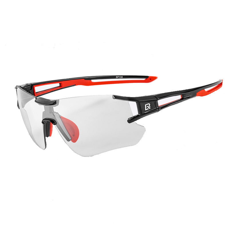 ROCKBROS Photochromic Cycling Sunglasses#Color_Black Red