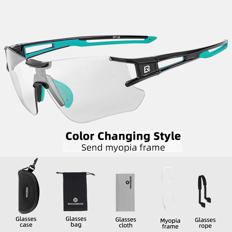 ROCKBROS Photochromic Cycling Sunglasses#Color_Green