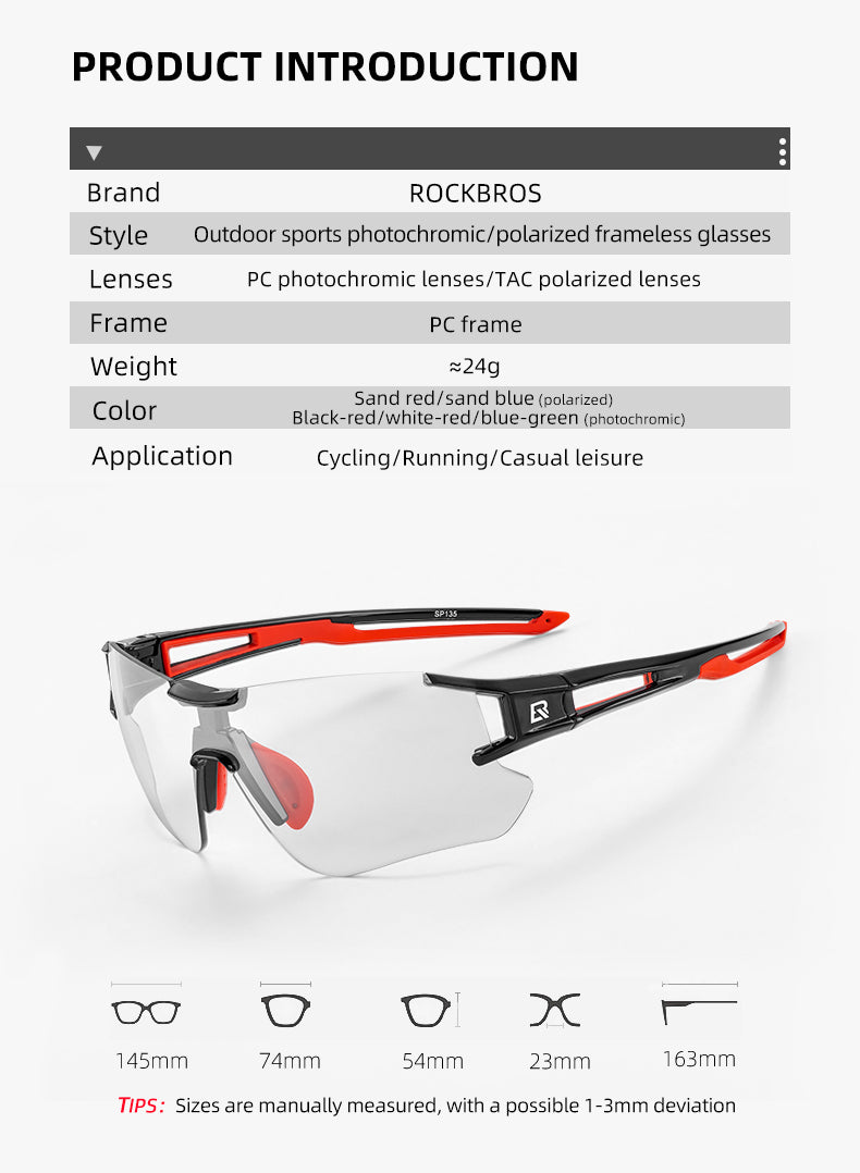 all-groups ROCKBROS Photochromic Cycling Sunglasses