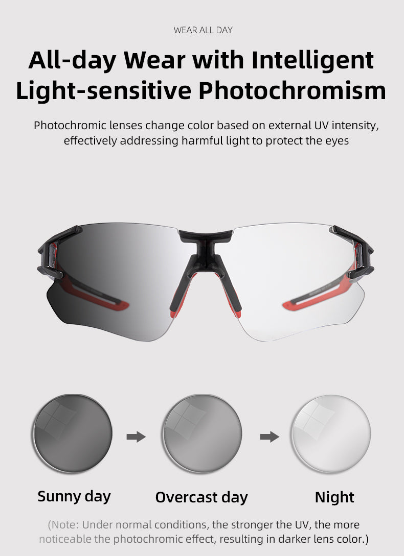 all-groups ROCKBROS Photochromic Cycling Sunglasses