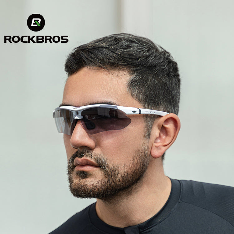ROCKBROS Photochromic Cycling Sunglasses Hiking Fishing Golf Sports Glasses Half Frame UV400