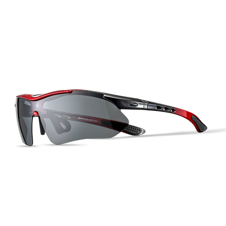 ROCKBROS Photochromic Cycling Sunglasses Hiking Fishing Golf Sports Glasses Half Frame UV400#Color_Red
