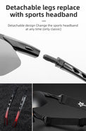 ROCKBROS Photochromic Cycling Sunglasses Hiking Fishing Golf Sports Glasses Half Frame UV400
