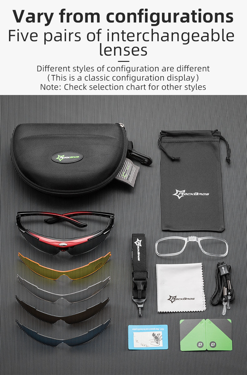 ROCKBROS Photochromic Cycling Sunglasses Hiking Fishing Golf Sports Glasses Half Frame UV400