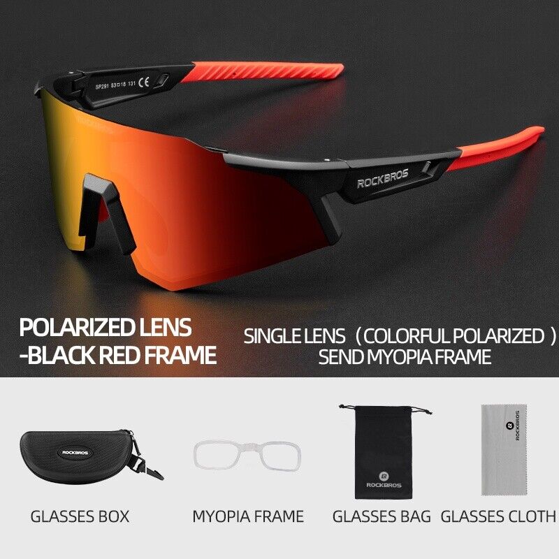 ROCKBROS Photochromic Goggle Cycling Sunglasses Sport Road Mountain Bike Glasses#Style_Black Polarized
