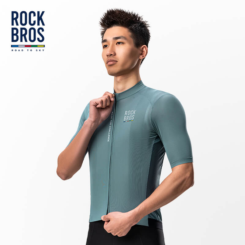 ROCKBROS ROAD TO SKY Men Cycling T-shirt Summer Sports Wear Tops YKK Zipper