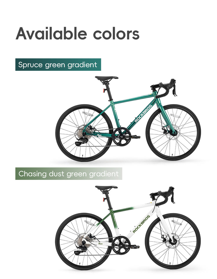 all-groups ROCKBROS TEEN-W22H Road Bike For Kids Teens Shimano 10 Speed Curved Handlebar Aluminum Alloy