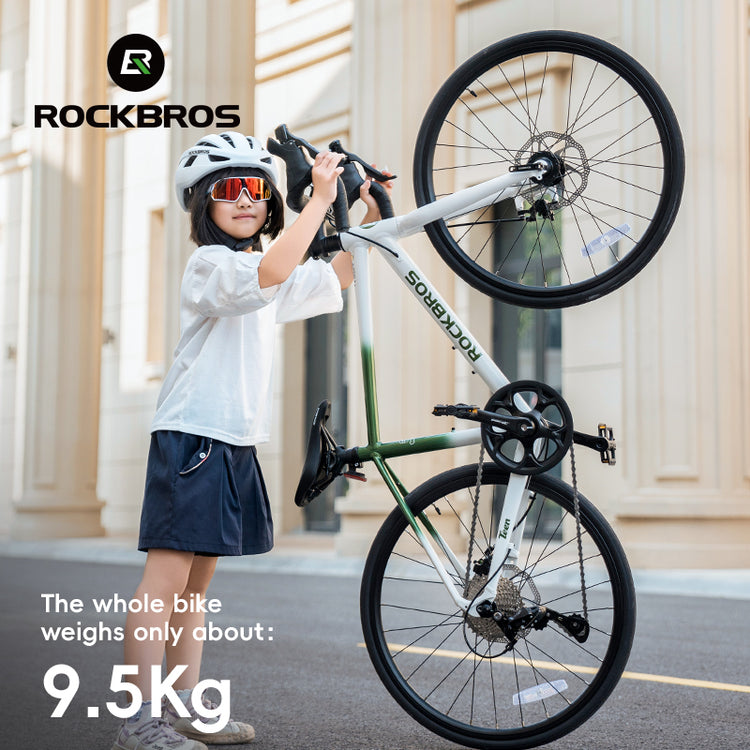 all-groups ROCKBROS TEEN-W22H Road Bike For Kids Teens Shimano 10 Speed Curved Handlebar Aluminum Alloy