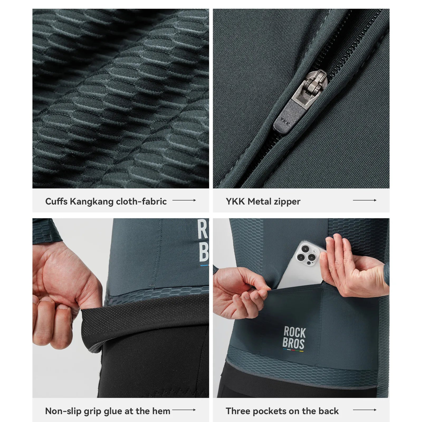 ROCKBROS Road to Sky long sleeve cycling jersey in a professional snug fit for road biking.