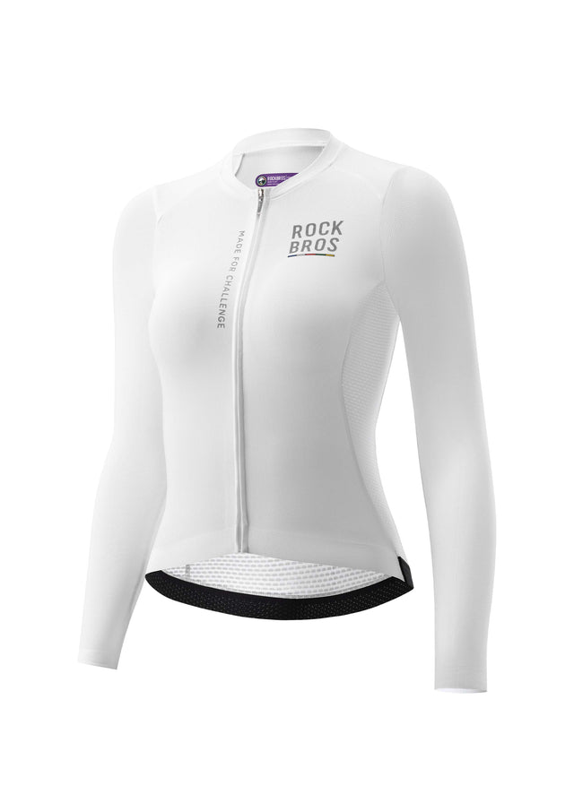 Road to Sky Women's Cycling Long-Sleeved Jersey Pro Color White