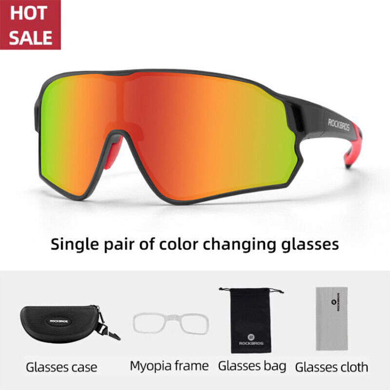 Rockbros Polarised Full Lens Sunglasses Cycling Bicycle Glasses#Color_Red