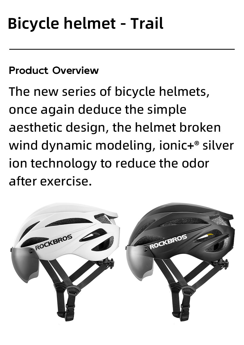 ROCKBROS Cycling Safety Helmet With Removable Goggles