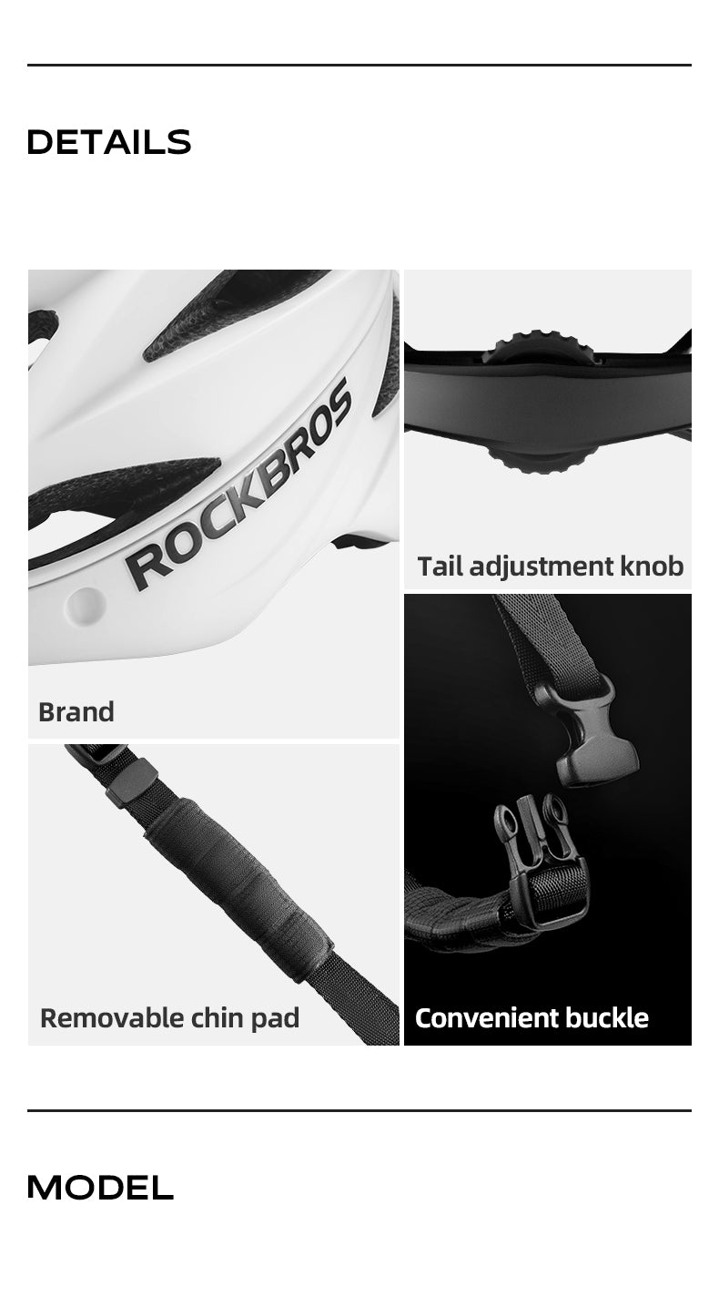 ROCKBROS Cycling Safety Helmet With Removable Goggles