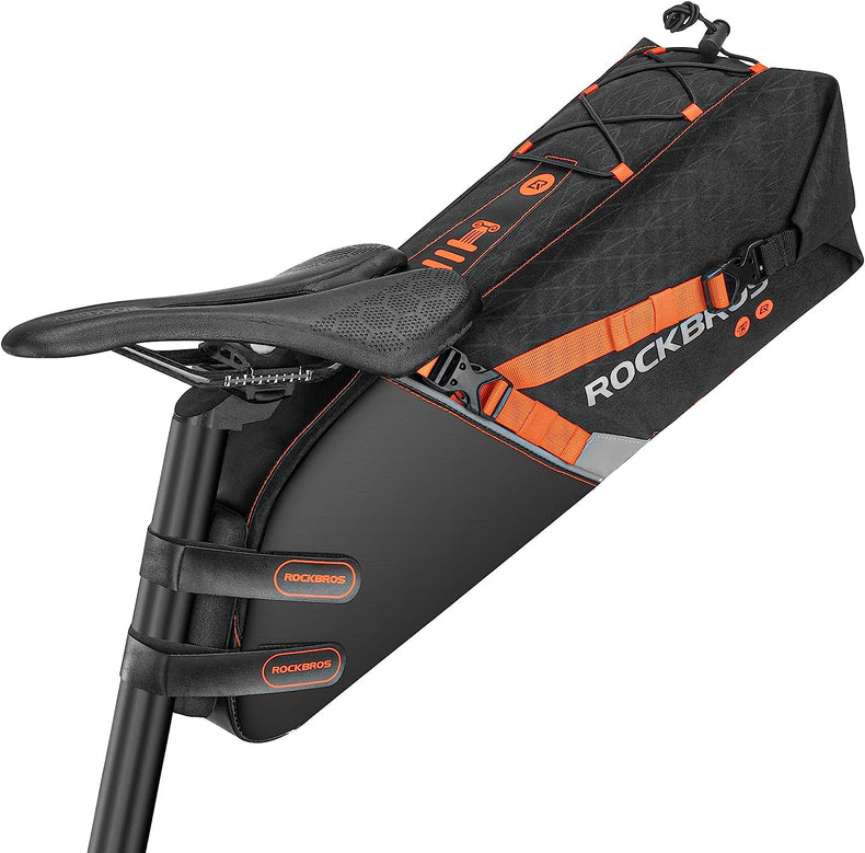 ROCKBROS Bike Bags Reflective Waterproof Large Capacity Bag Foldable Saddle Bags 10L