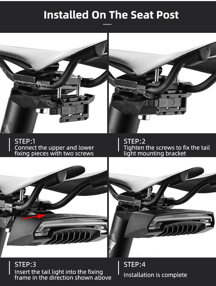 ROCKBROS 1000 Lumen Front Bike Light V9M-1000 + Bicycle Rear Light with Saddle Fitting & Remote Control LKWD-RI