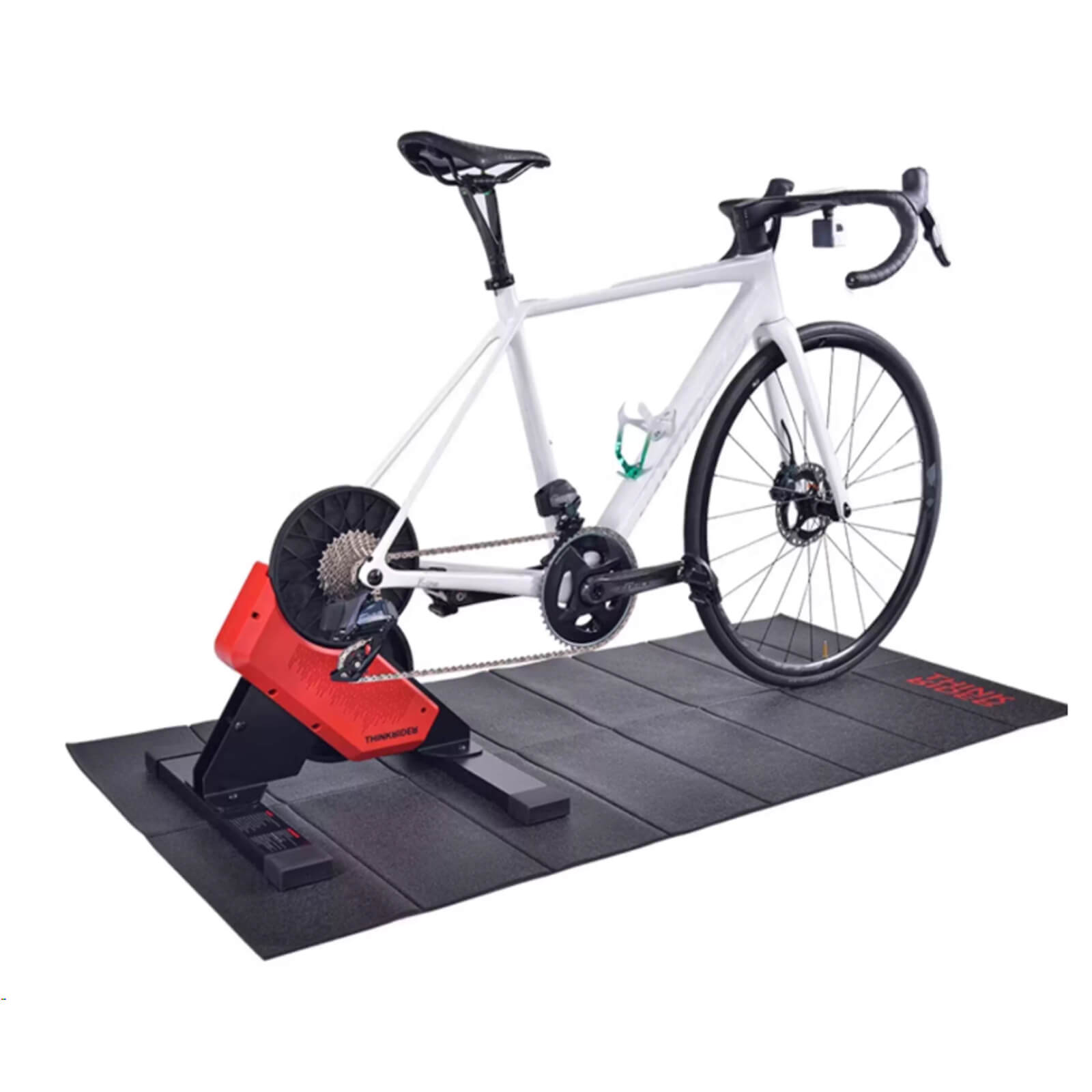 Anti-slip foldable indoor cycling mat for home training.