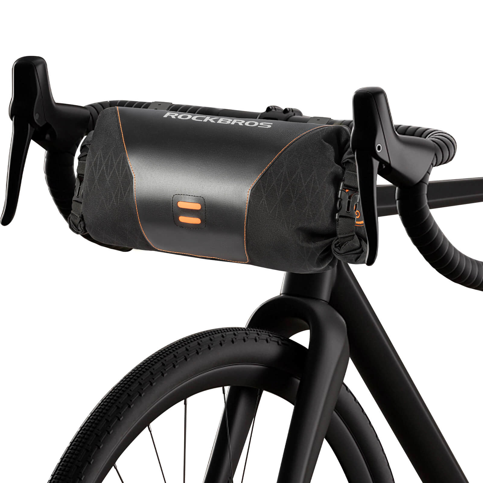AquaGuard waterproof handlebar bag 2L showing dual side openings