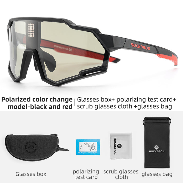 ROCKBROS Cycling Photochromic Electronic Colour Changing Sunglasses Clear