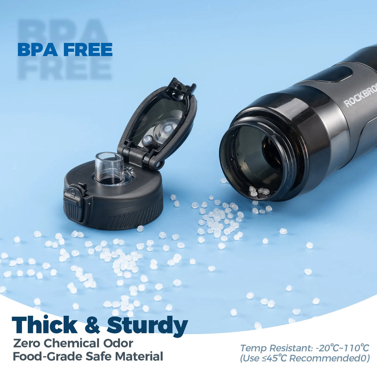 Insulated cycling water bottle with magnetic quick-release attachment.