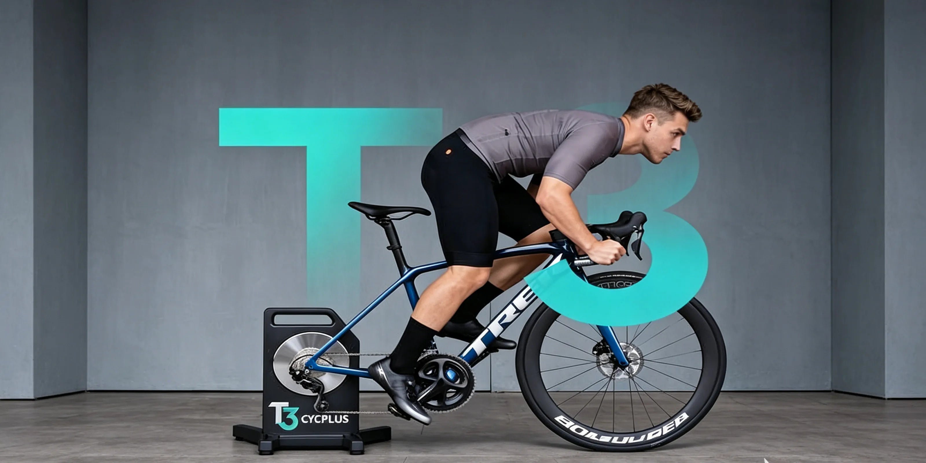 CYCPLUS T3 Smart Direct Drive Bike Trainer with pre-installed cassette, front view on a white background.