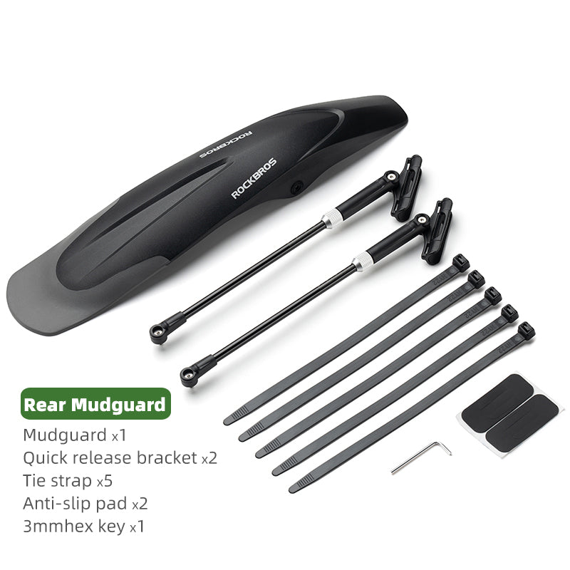 ROCKBROS Mountain Bike Front&Rear Fenders 26-29 inch MTB Mudguard Adjustable Quick Release