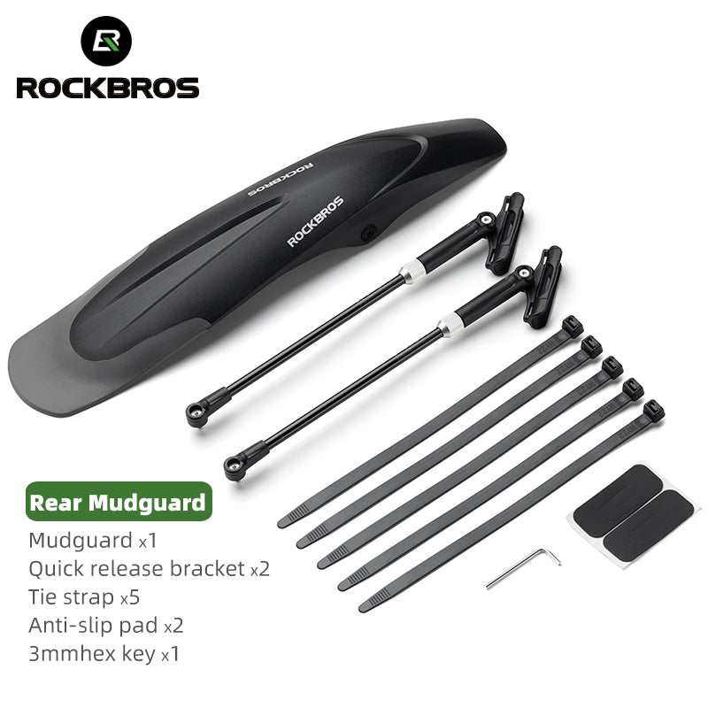 ROCKBROS Mountain Bike Front&Rear Fenders 26-29 inch MTB Mudguard Adjustable Quick Release