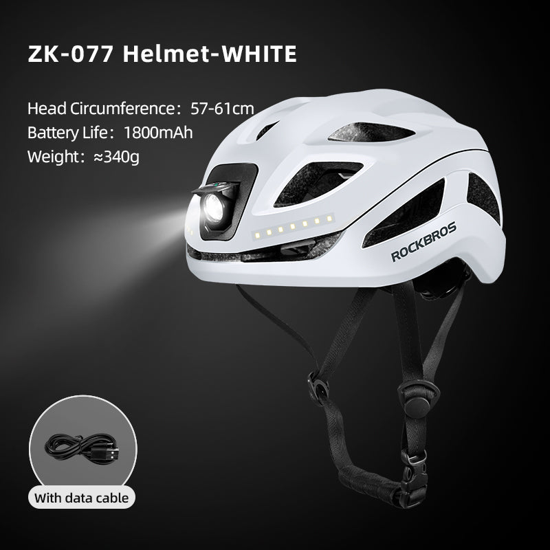 ROCKBROS Cycling Safety Helmet With Warning Lights USB-C Rechargeable