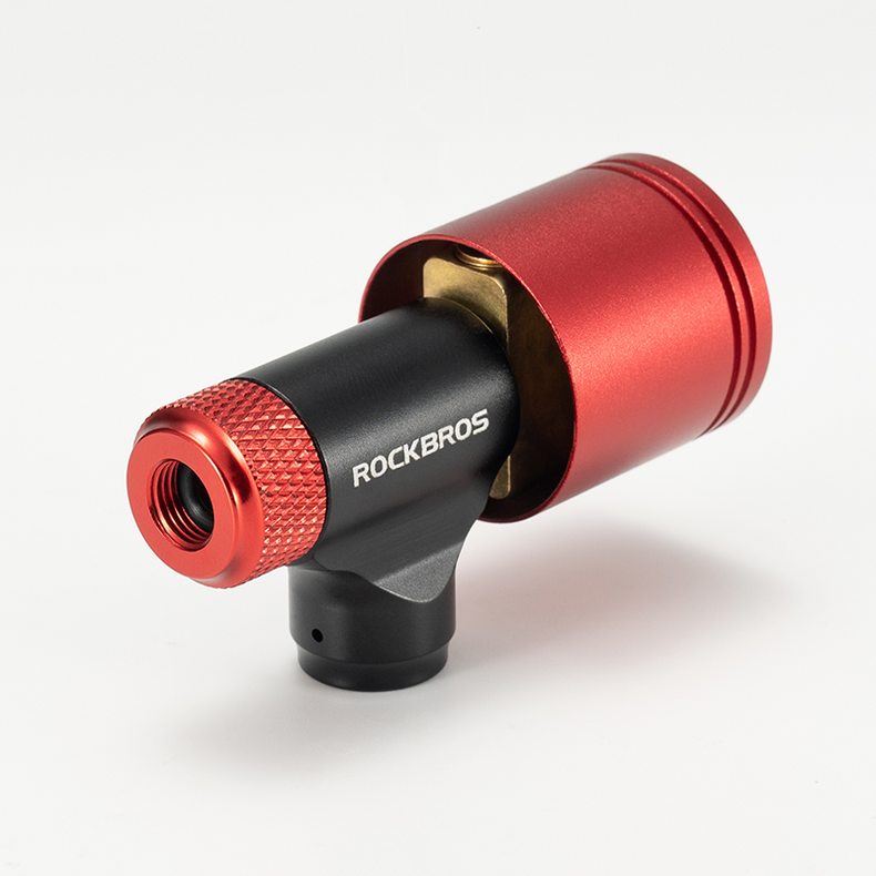 ROCKBROS Bicycle CO2 Pump Head With Guage Compact MTB Bike Tire Inflation Head