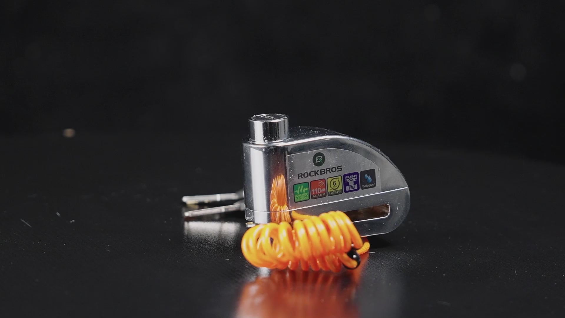 ROCKBROS 110dB Disc Brake Lock with Alarm and Reminder Cable | Anti-Theft Motorcycle Lock for Enhanced Security