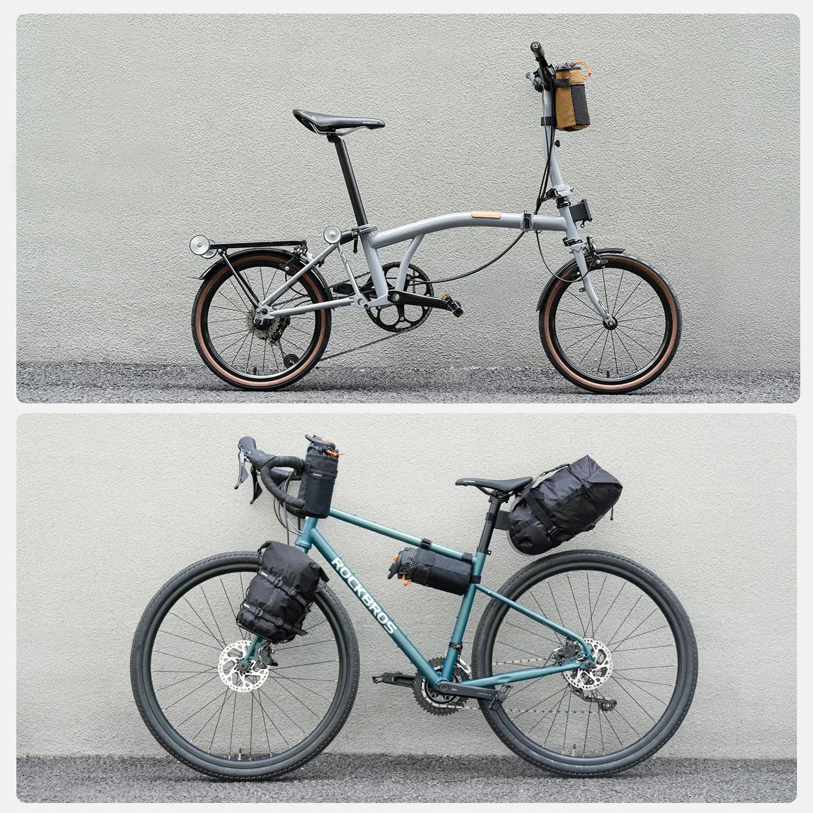 Qunature thermal insulated 1L handlebar bottle bag for bikepacking and long-distance cycling, keeps drinks hot or cold
#color_white
