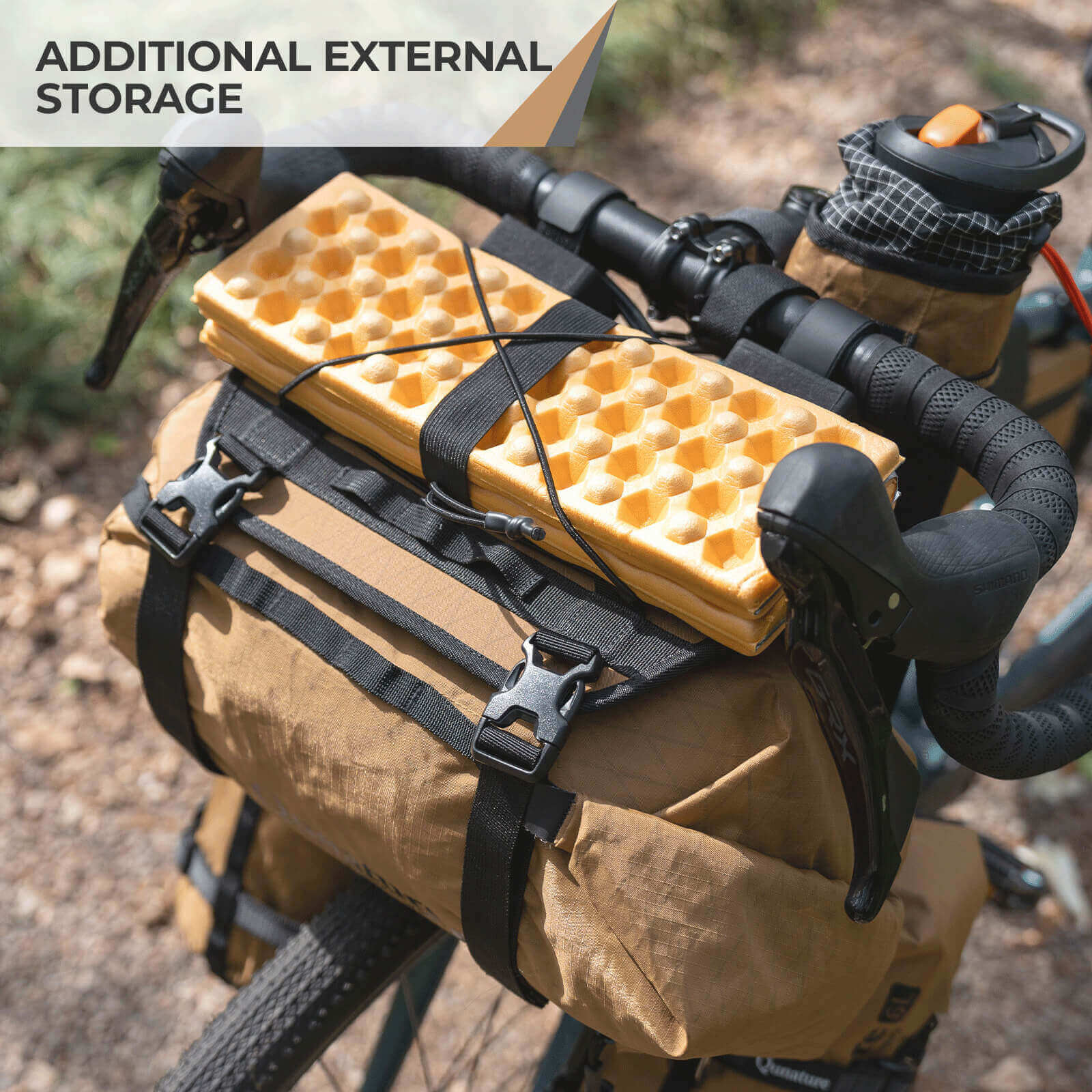 Qunature bikepacking handlebar bag extension rack
#color_black