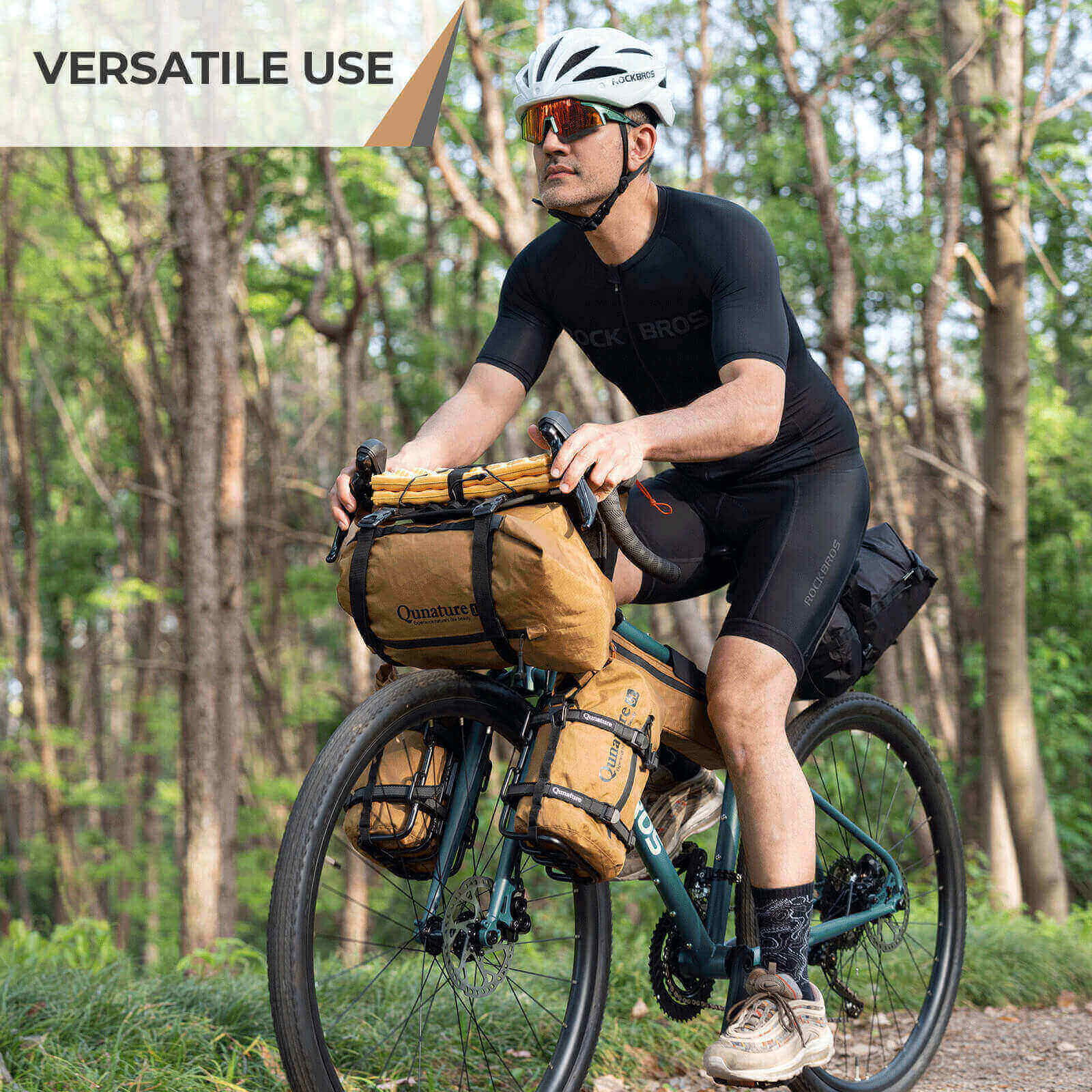 Qunature bikepacking handlebar bag extension rack
#color_black