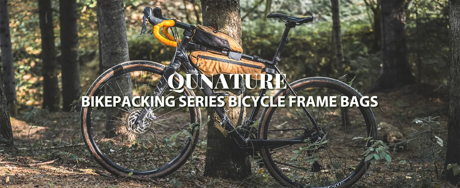 Rockbros high capacity bikepacking frame bag installed on a gravel bike front triangle