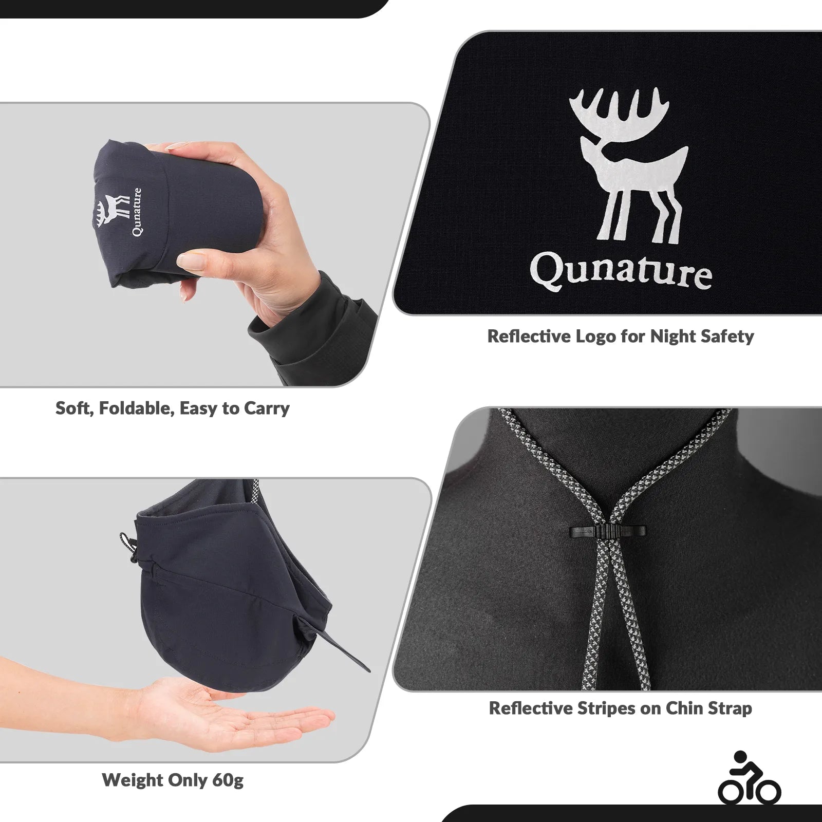 Qunature windproof fleece winter cycling hat with ear flaps for ultimate warmth.
#color_green