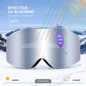 QUNATURE frameless anti-fog ski goggles for adult skiing and snowboarding