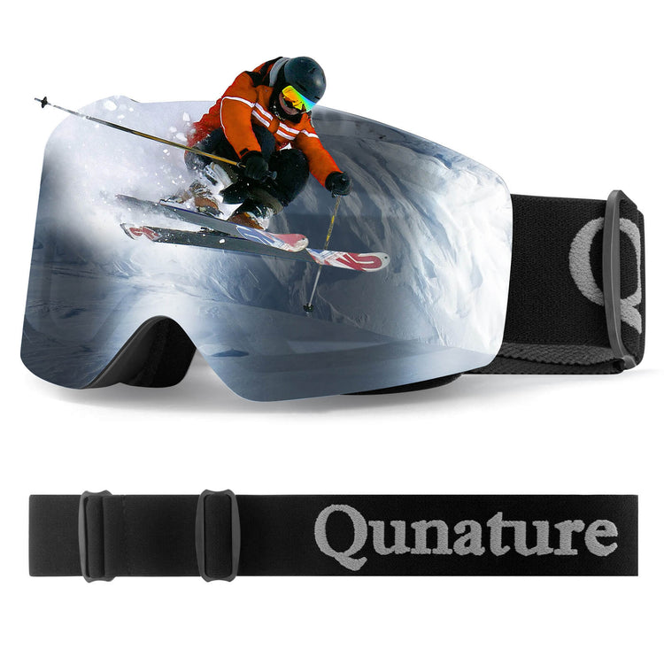 QUNATURE frameless anti-fog ski goggles for adult skiing and snowboarding