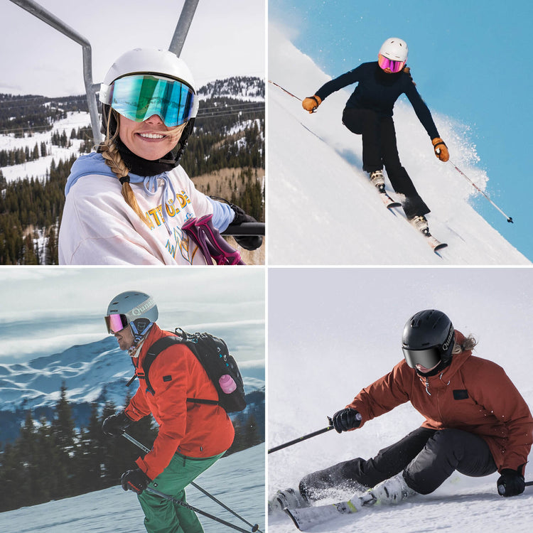 QUNATURE frameless anti-fog ski goggles for adult skiing and snowboarding