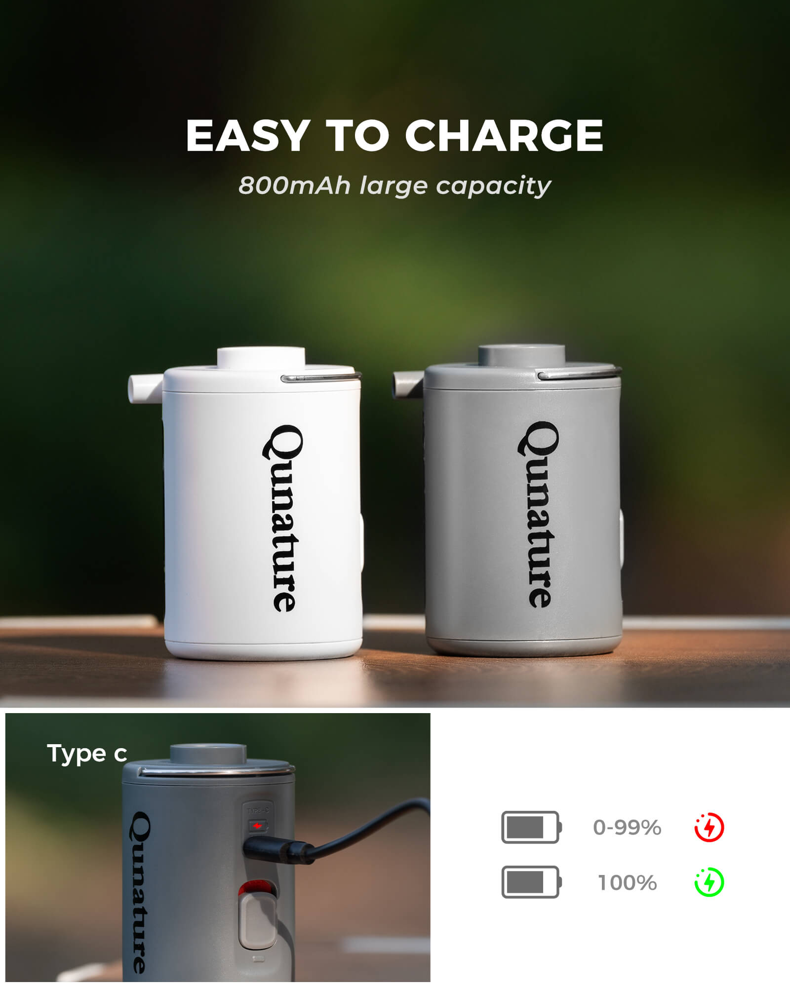 Qunature portable 2-in-1 air pump for inflatable mattress.
#color_grey