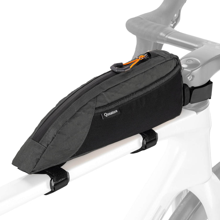 Qunature narrow edge mesh top tube bag bikepacking storage 1L