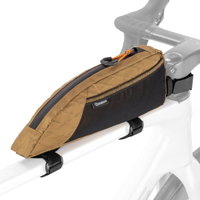 Qunature narrow edge mesh top tube bag bikepacking storage 1L