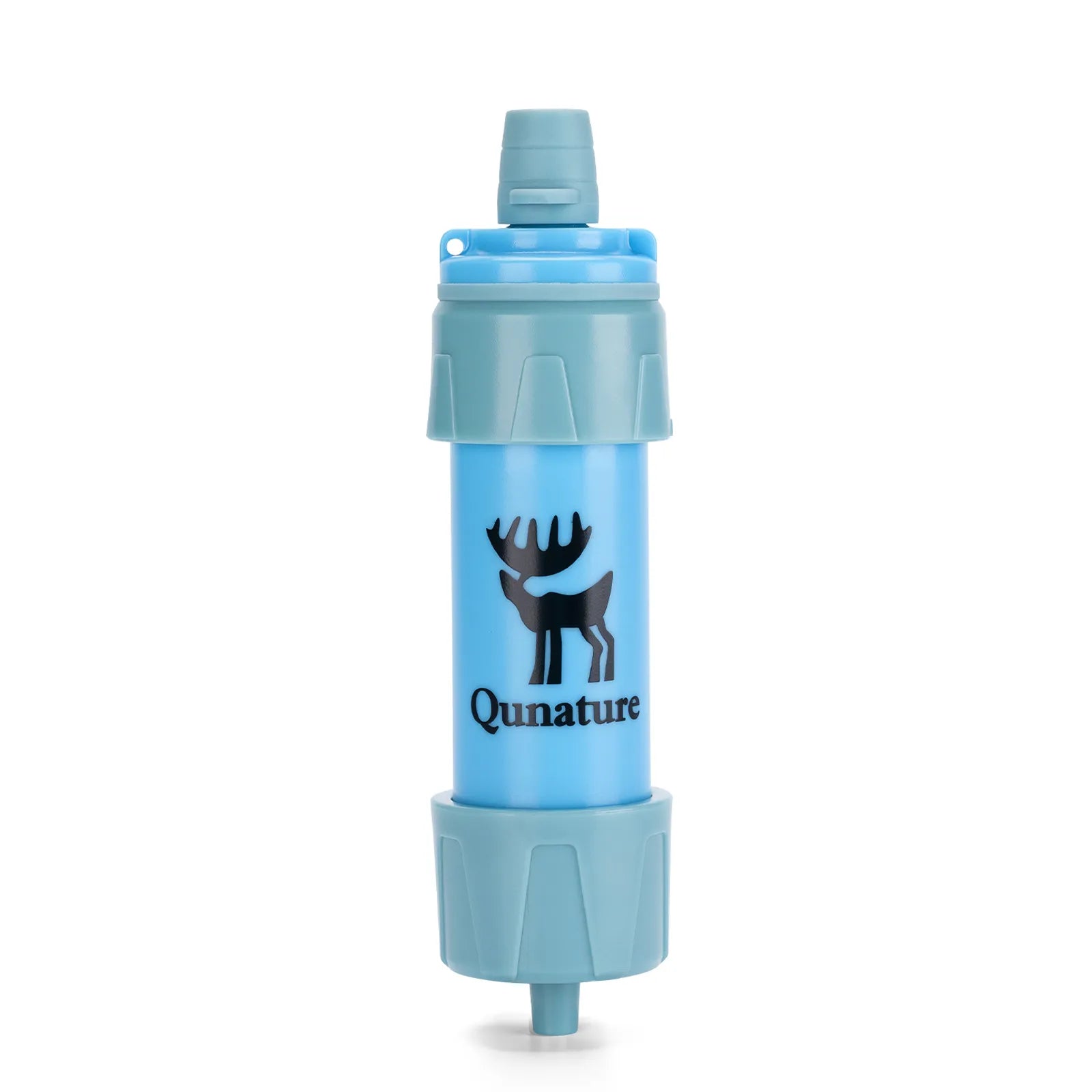 ROCKBROS Outdoor Portable Water Filter Bottle Set with replacement filters and carrying strap.
#color_sky blue