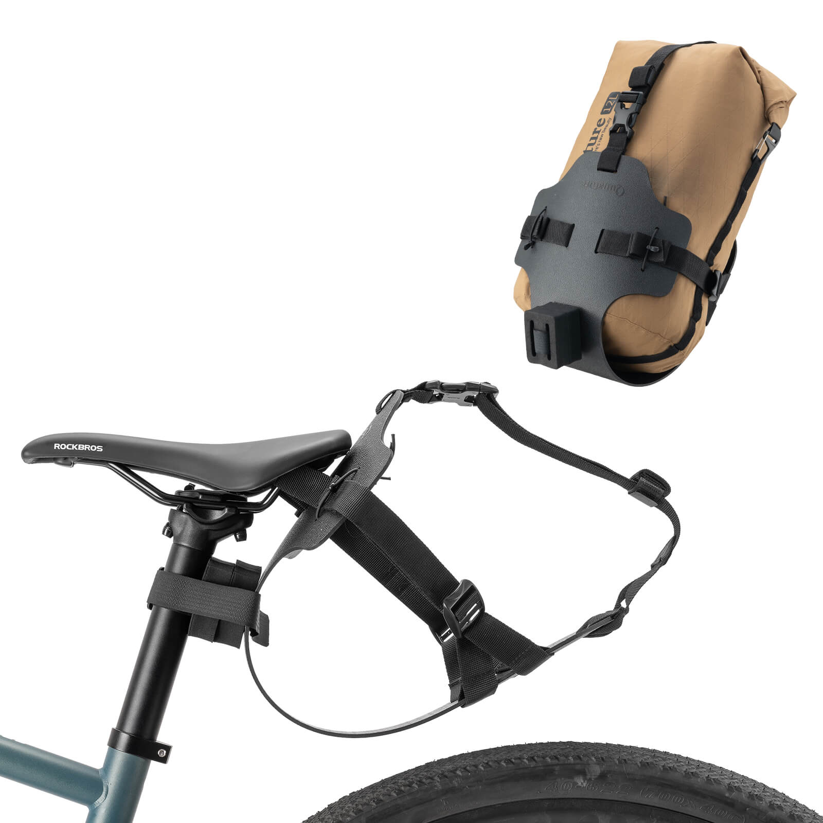Qunature Bikepacking Tail Bag Mount – Stable Support for Adventure Cycling.
