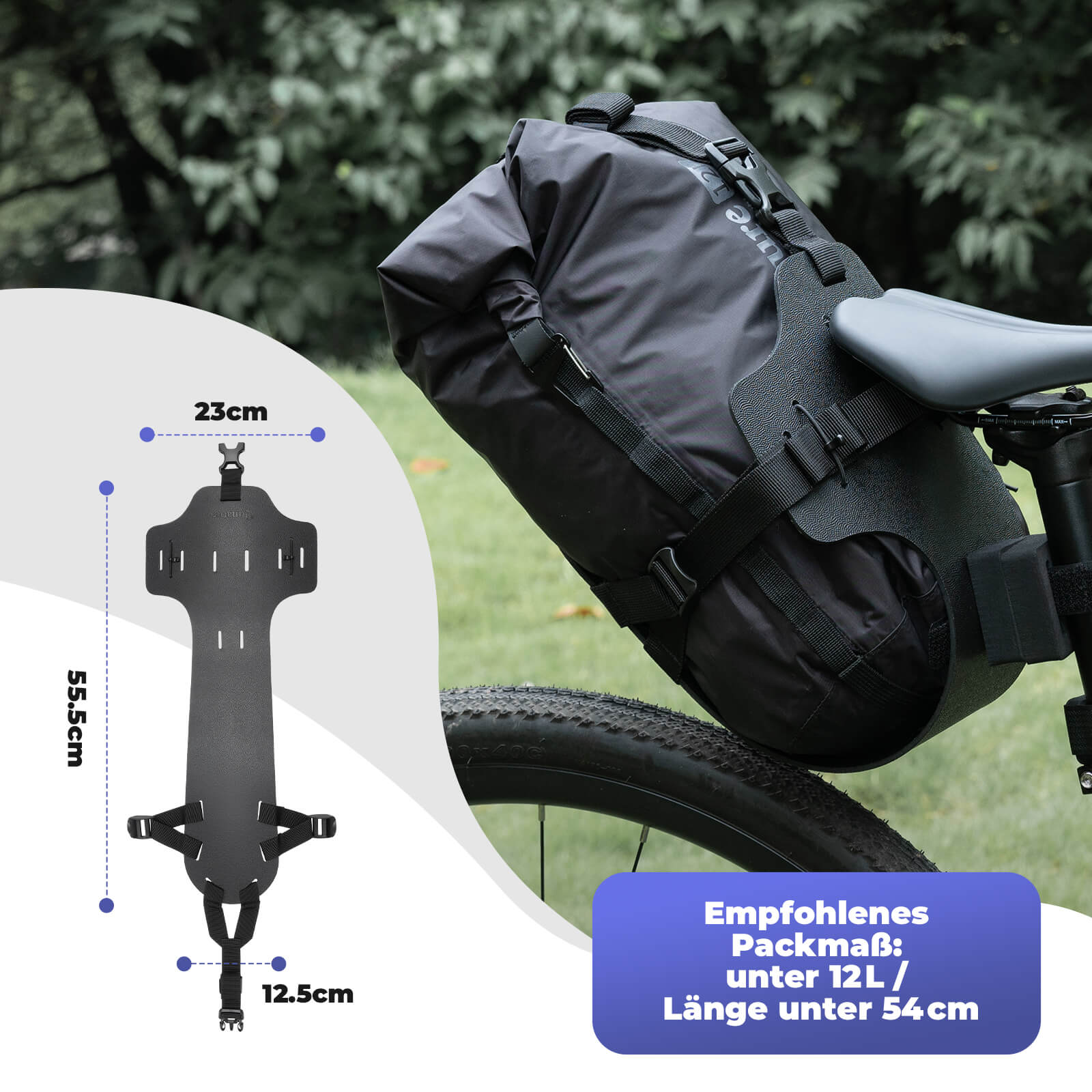 Qunature Bikepacking Tail Bag Mount – Stable Support for Adventure Cycling.