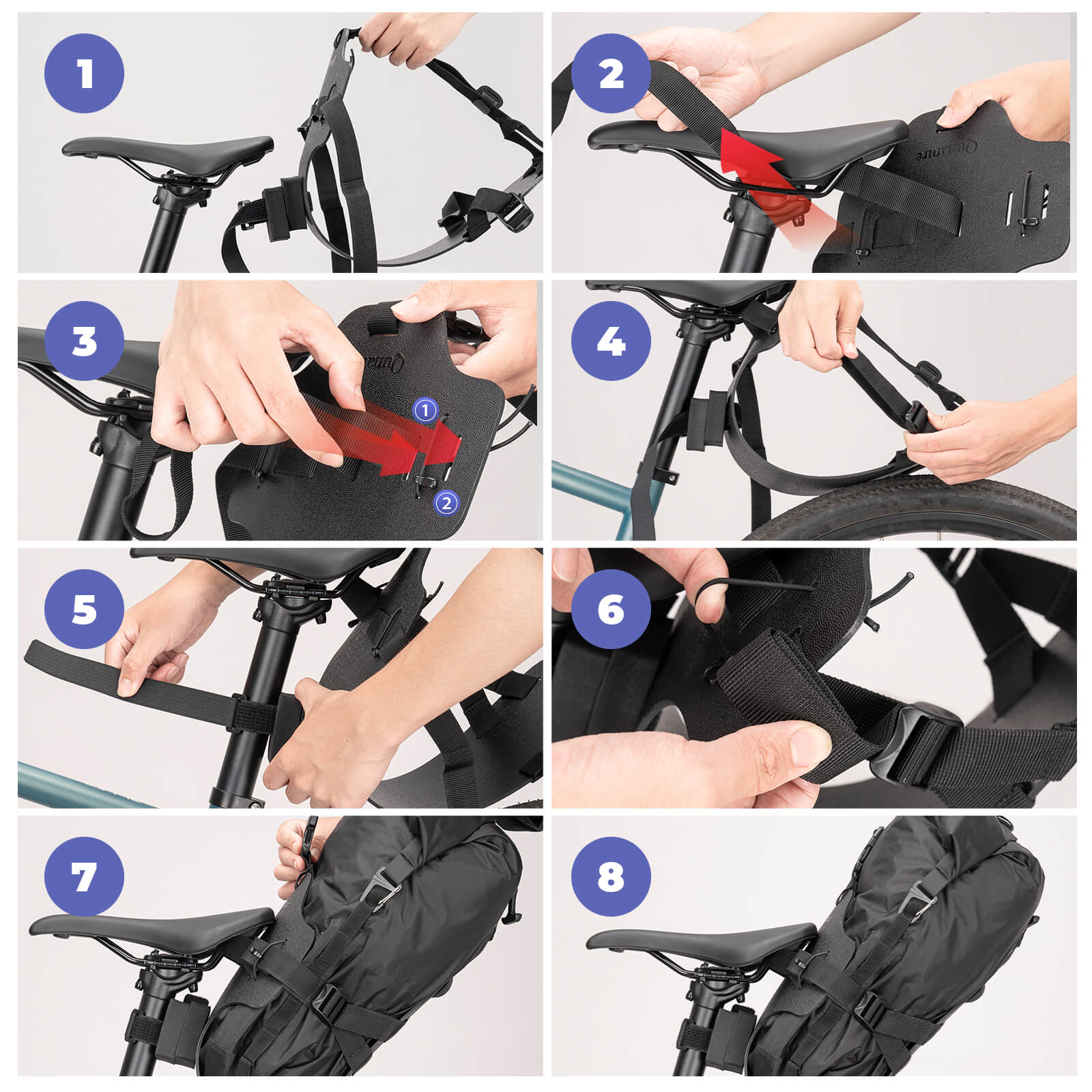Qunature Bikepacking Tail Bag Mount – Stable Support for Adventure Cycling.