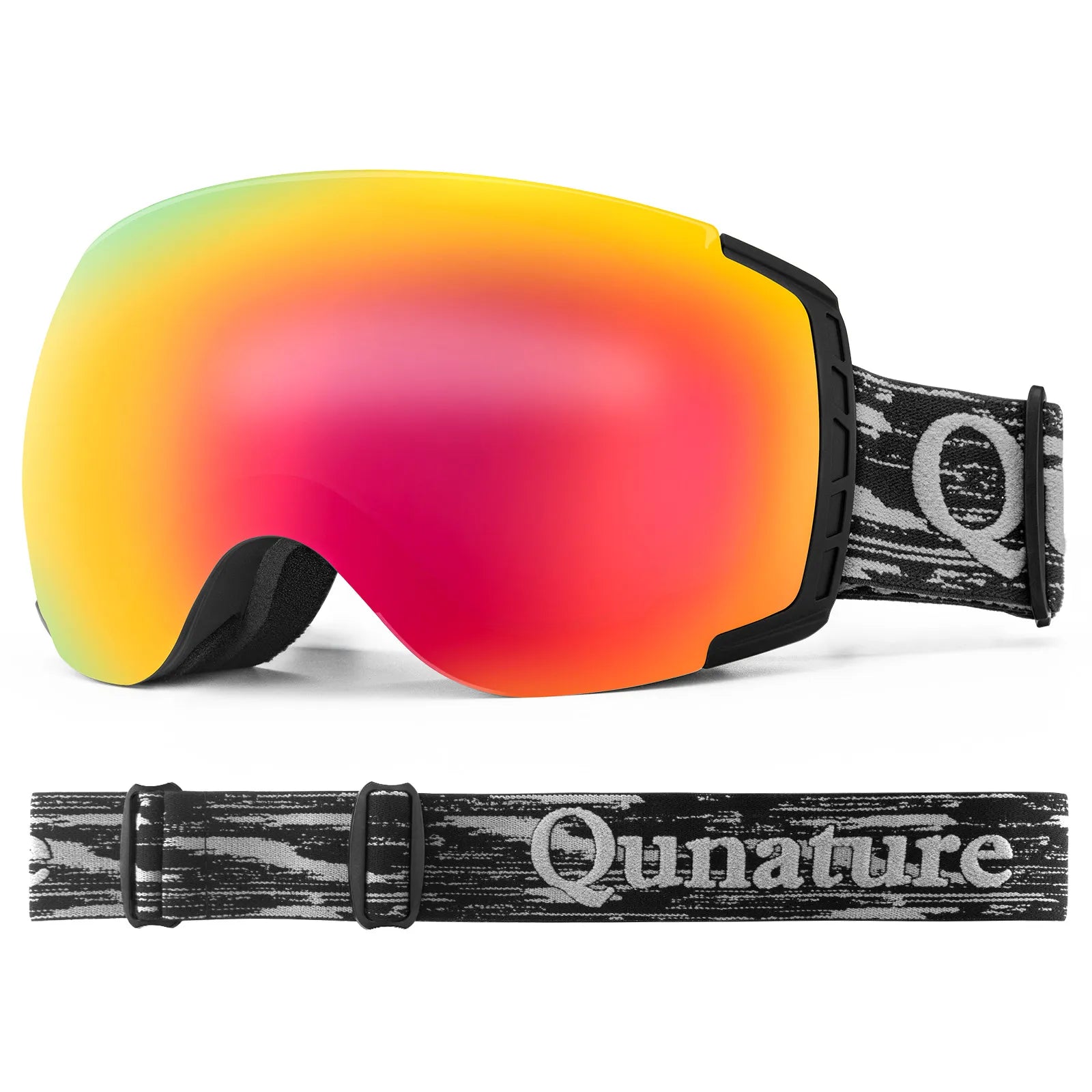 ROCKBROS unisex spherical ski goggles with double lens and anti-fog technology.
#color_black