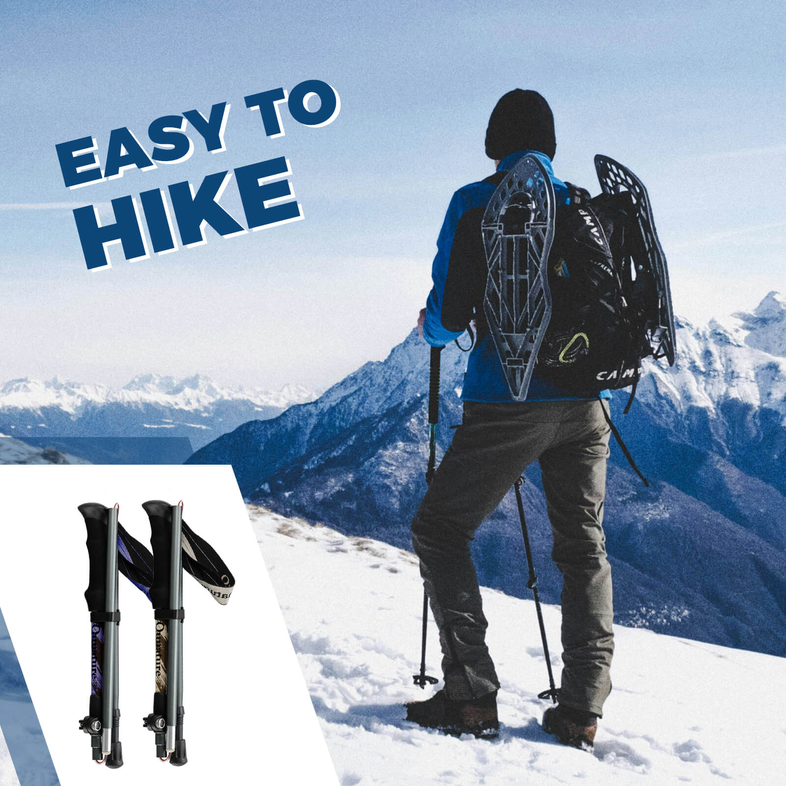 Qunature telescopic hiking trekking pole for outdoor climbing and walking.
#color_brown