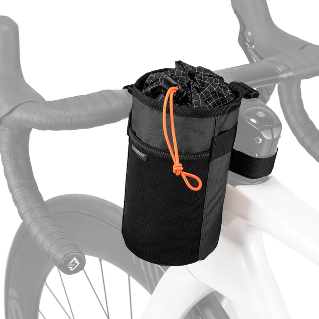 Qunature thermal insulated 1L handlebar bottle bag for bikepacking and long-distance cycling, keeps drinks hot or cold