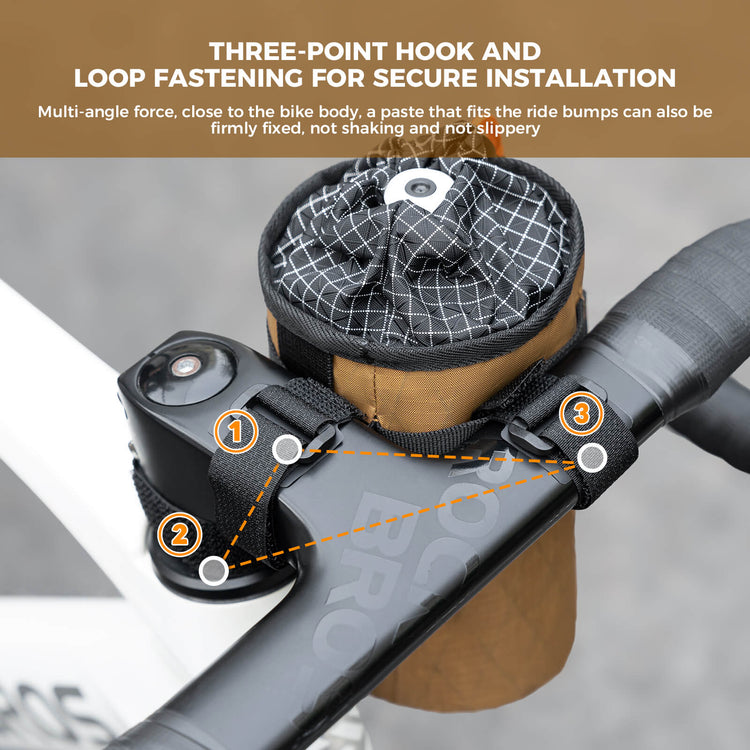 Qunature thermal insulated 1L handlebar bottle bag for bikepacking and long-distance cycling, keeps drinks hot or cold